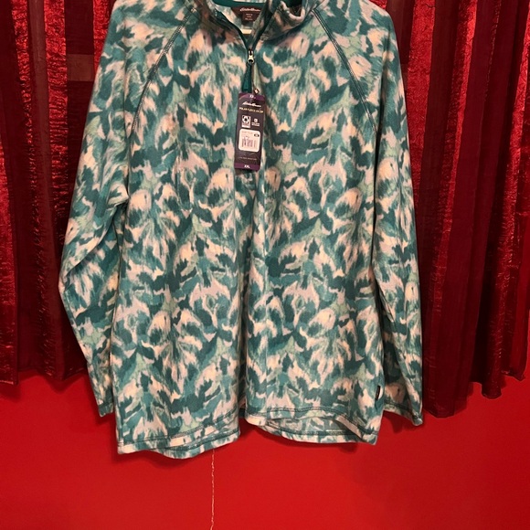 Eddie Bauer Tops - Eddie Bauer Teal and White Patterned Sweater